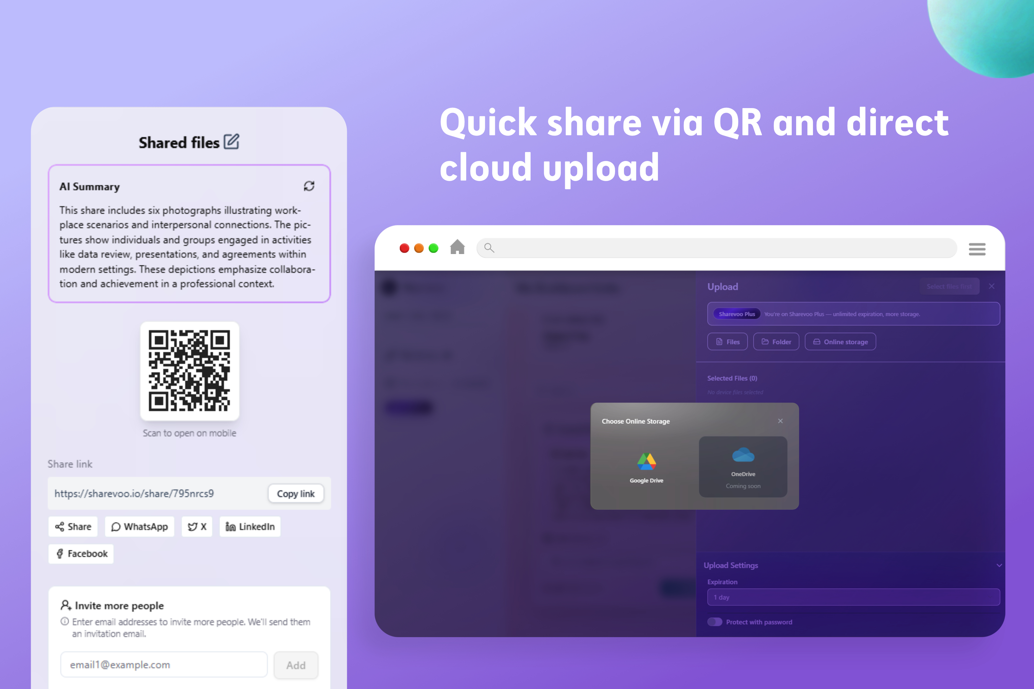 Sharevoo UI screenshot