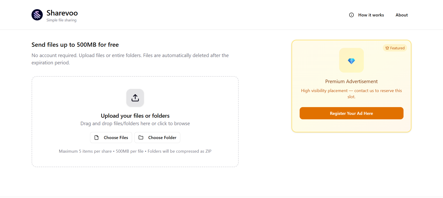 Sharevoo UI screenshot